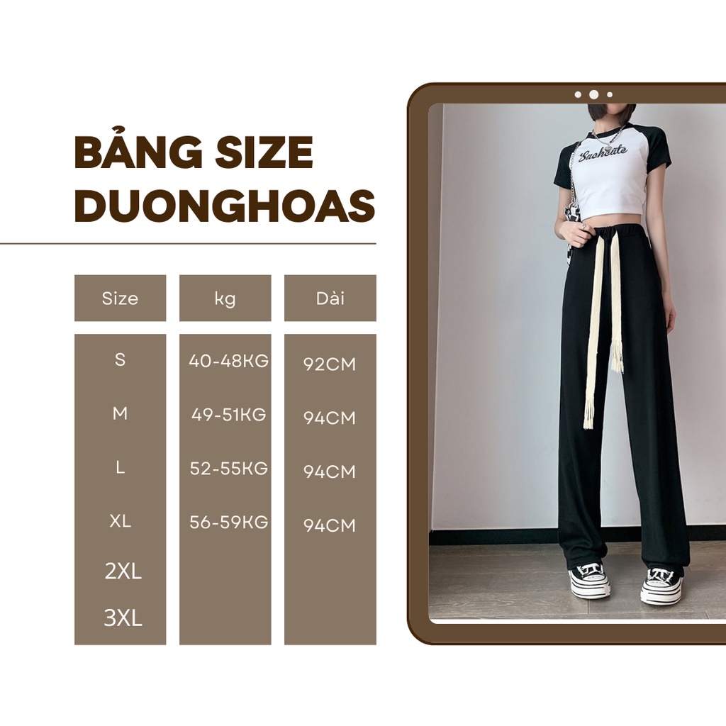 Quần ống rộng suông nữ da cá dây thòng mẫu mới cực đẹp sang