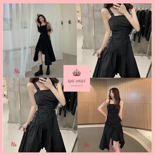 Váy Đen 2 Dây Lệch Tà Hot Trend Edel Có Ảnh Cận Chất + Đánh Giá