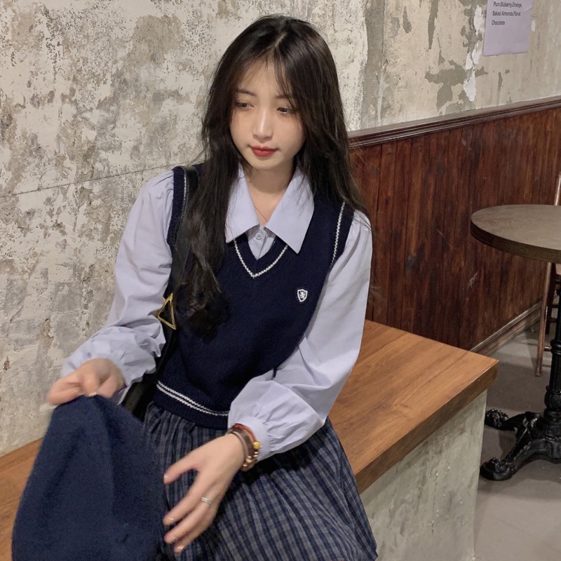 Áo khoác len không tay cổ chữ V phong cách Hàn Quốc | BigBuy360 - bigbuy360.vn