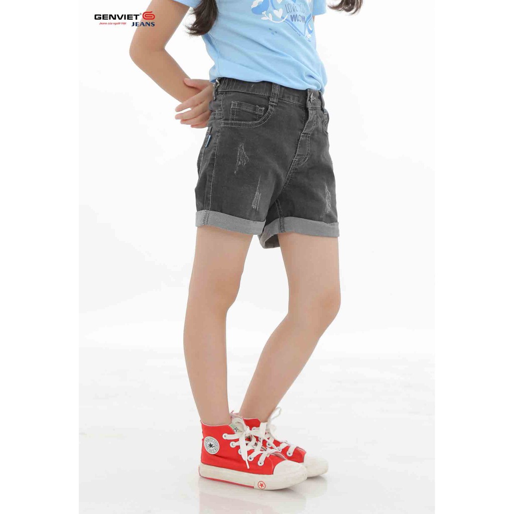 Quần short jeans bé gái BQ421J371 GENVIET