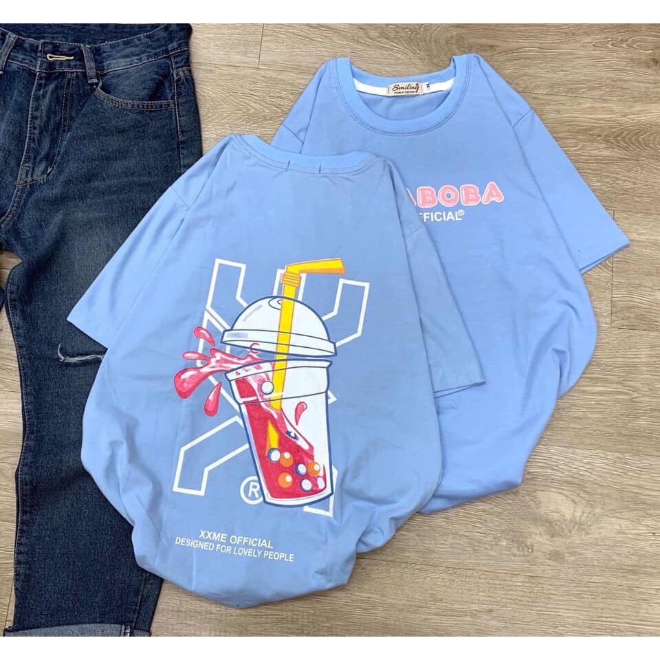 Áo Thun BOBA nam nữ Unisex from rộng cao cấp bền màu 1Kenz