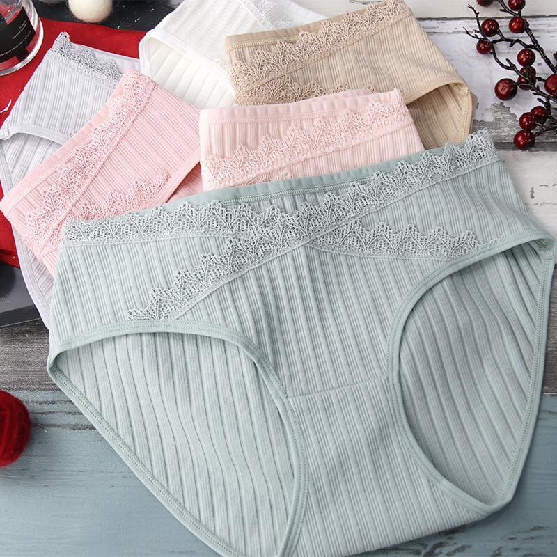 ĐỒ LÓT BẦU VÀ SAU SINH FREESHIP Quần lót cotton cạp chéo đỡ bụng bầu
