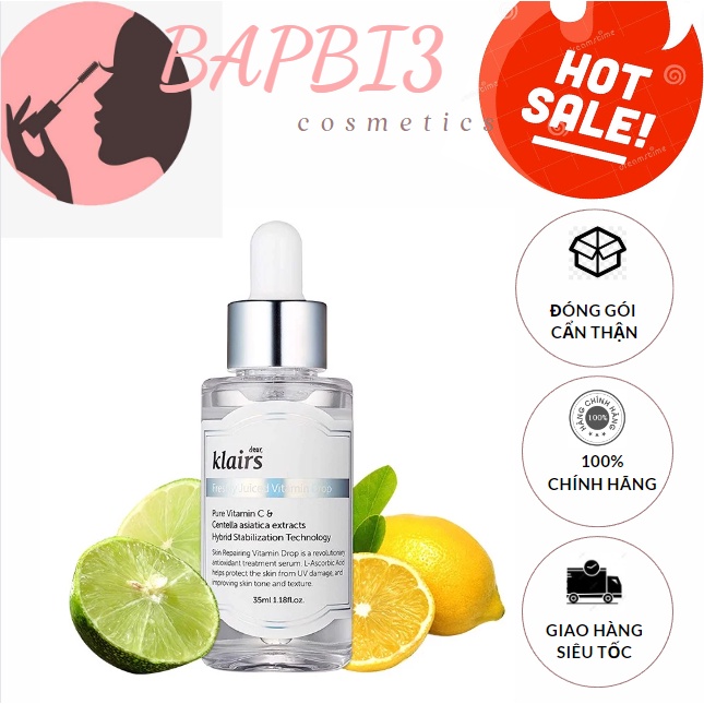 serum klairs vitamin c tươi 35ml chính hãng tinh chất klairs freshly juiced vitamin drop dưỡng sáng da mờ th âm