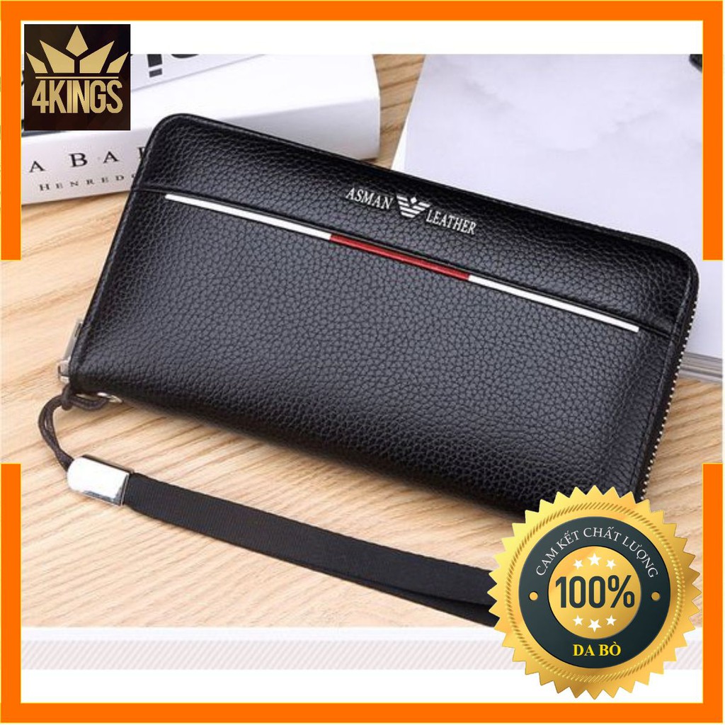 Ví nam cao cấp, loại dài, kẻ đỏ trắng, màu đen V600-601-602