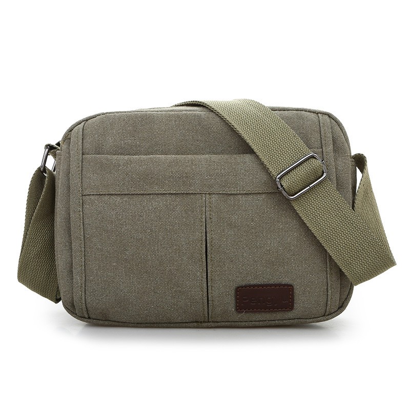Túi Đeo Chéo Nam Nữ Vải Bố Túi Đeo Vai Nam Chất Liệu Kaki Chống Nước  Size 18*25cm