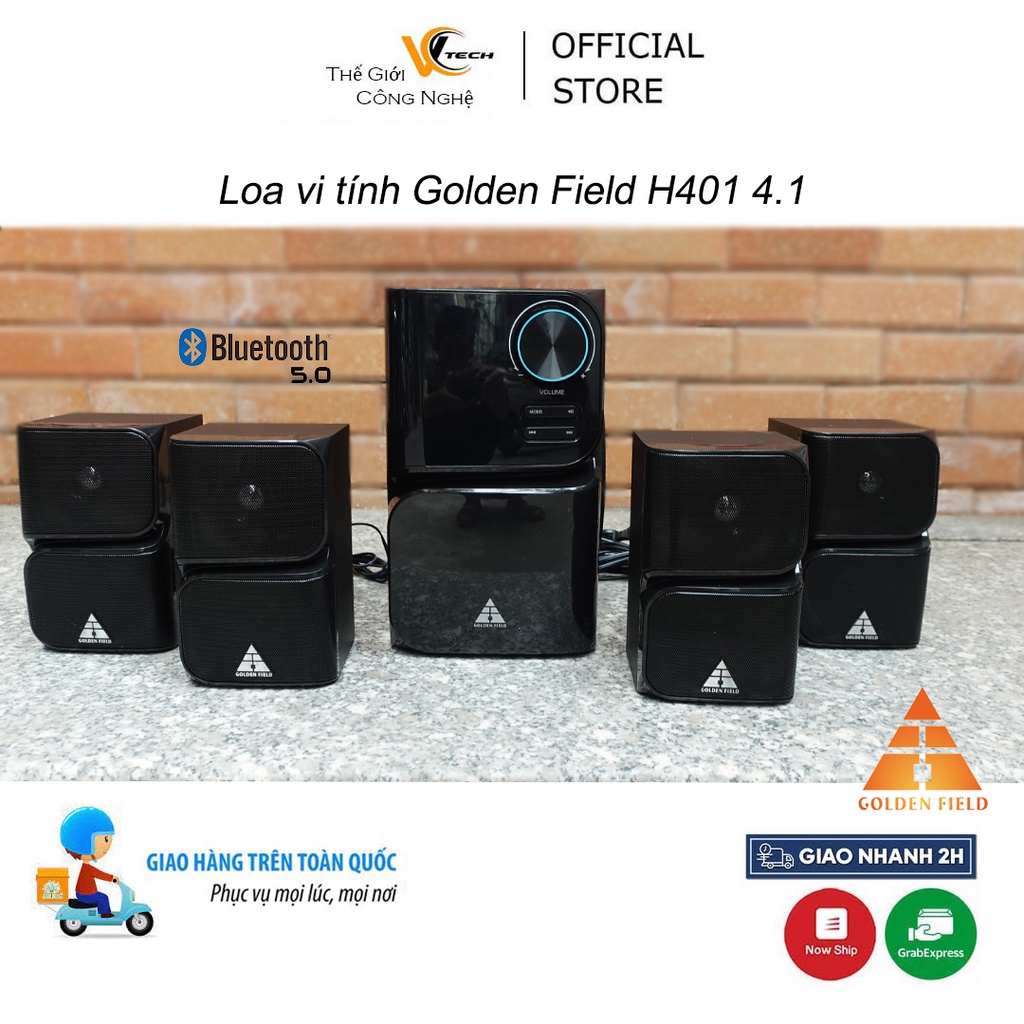 Loa Máy Tính Golden Field H401 4.1CH (Đen, USB/SD, Bluetooth, FM, Remote Control) - Loa vi tính Công suất lớn