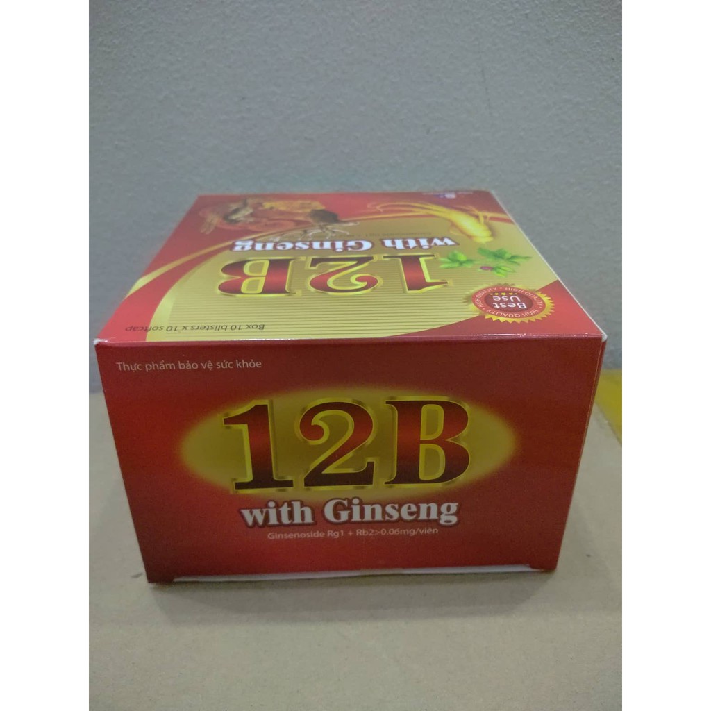 VIÊN UỐNG 12B WITH GINSENG PHỤC HỒI SỨC KHỎE - NÂNG CAO TRÍ LỰC - BỒI BỔ CƠ THỂ - BỔ SUNG CÁC VITAMIN - HỘP 100 VIÊN | BigBuy360 - bigbuy360.vn