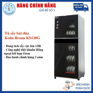 Tủ sấy bát khử trùng bát đĩa Kohn Braun KS138G và KS198D - Dung tích cực lớn - Bảo hành chính hãng 2 năm