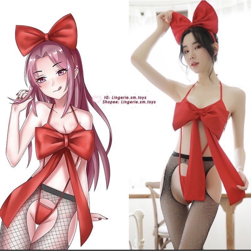 Set Body Dây Nơ - Cosplay Món Quà Tặng Chàng - Quần  Sau Lọt Khe Buộc Dây Gợi Cảm • FM7019 | BigBuy360 - bigbuy360.vn