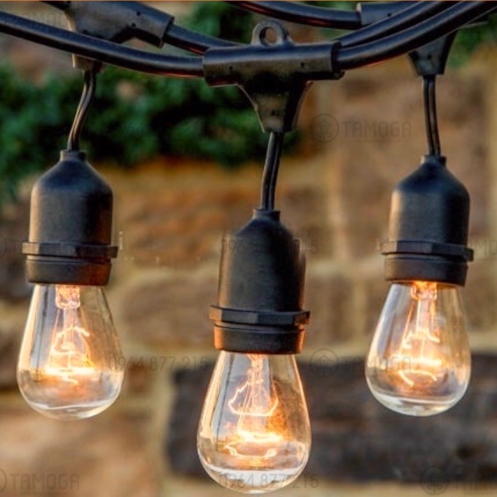 Dây đèn trang trí ngoài trời dùng cho quán cà phê, trà chanh, trà sữa... 10m 20 bóng MIKO 515 + KÈM BÓNG EDISON
