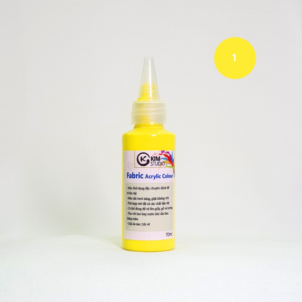 MÀU ACRYLIC VẼ VẢI CHUYÊN DỤNG/ KIM STUDIO/ DUNG TÍCH 70ML/ 29 MÃ MÀU