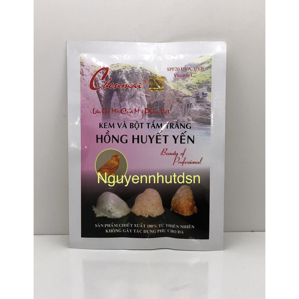 Kem và Bột Tắm Trắng Chenmai Hồng Huyết Yến 150g