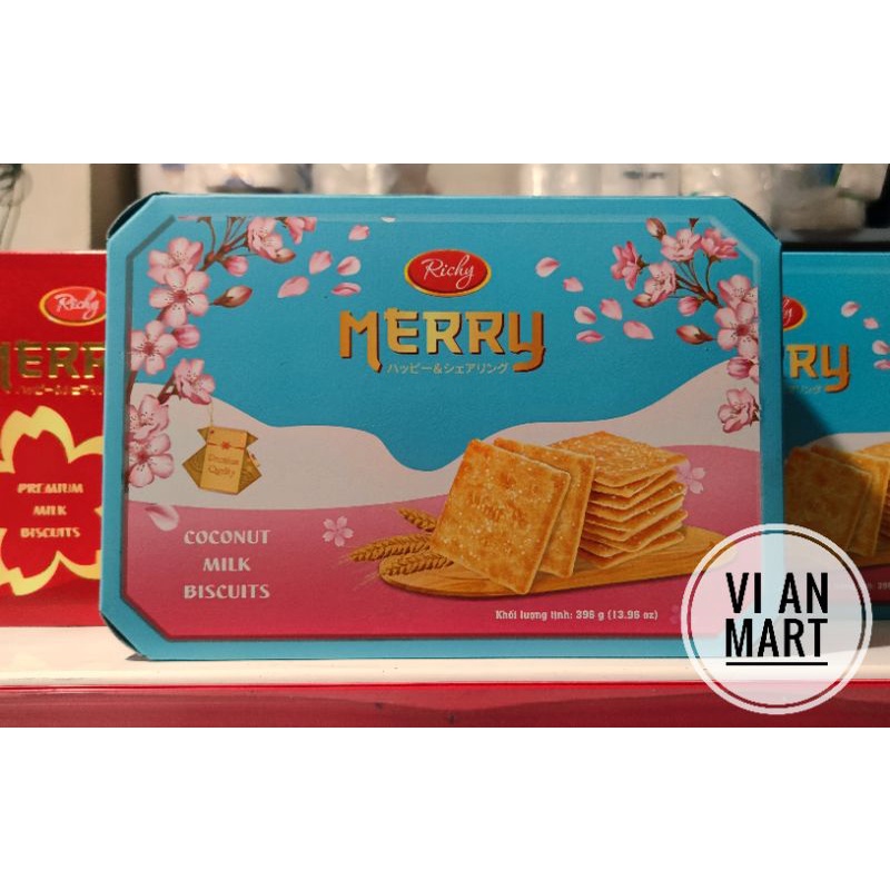 Bánh Merry Richy cao cấp hộp giấy 383g siêu đẹp,lịch sự đi biếu