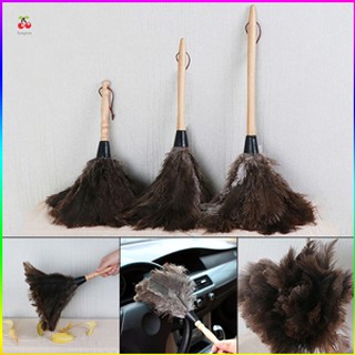 Chổi lông gà lông mềm cán gỗ chống tĩnh điện dùng quét bụi tiện dụng
