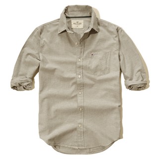 Áo sơ mi nam tay dài Hollister màu Vàng Kem vải Oxford VNXK - Đẳng Cấp Thời Trang