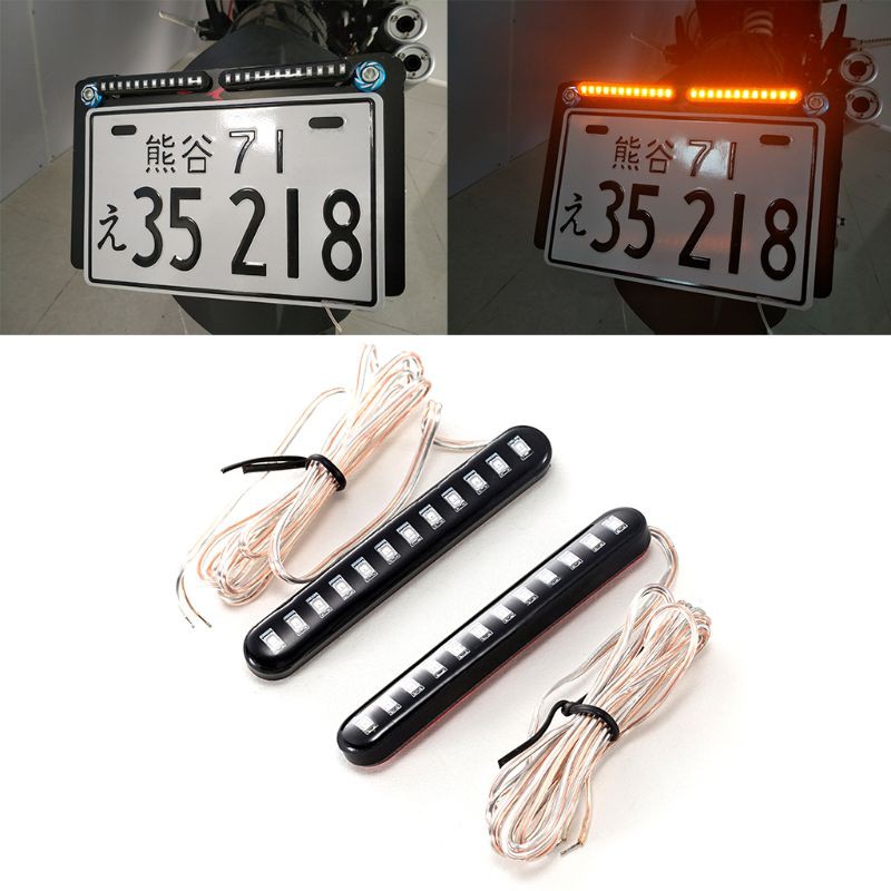 Set 2 đèn LED tín hiệu 12 hạt chống thấm nước gắn đuôi xe máy