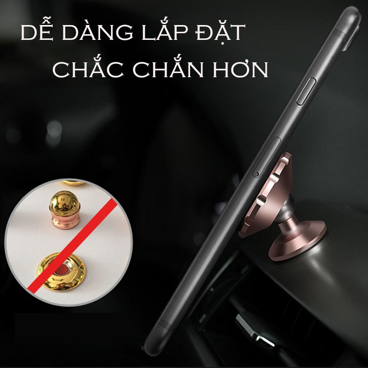 Giá đỡ điện thoại kim loại thông minh trên ô tô cafele -02 giá đỡ hít nam châm cho điện thoại trên xe ô tô xoay 360 độ