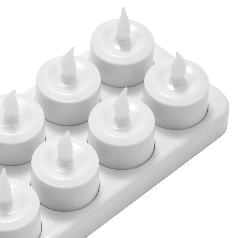 Bộ 12 Đèn LED Hình Nến Điện Tử Không Lửa Có Thể Sạc Lại Dùng Trang Trí Tiệc Giáng Sinh / Tiệc Cưới / Sự Kiện