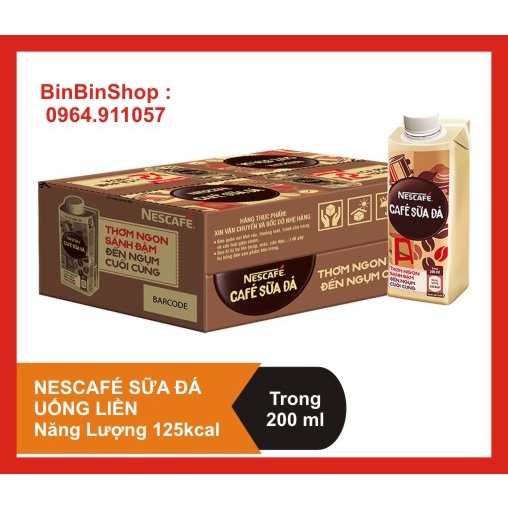 Cà phê uống liền Nestlé Nescafé Sữa Đá ( 200ml) - Combo 24 hộp