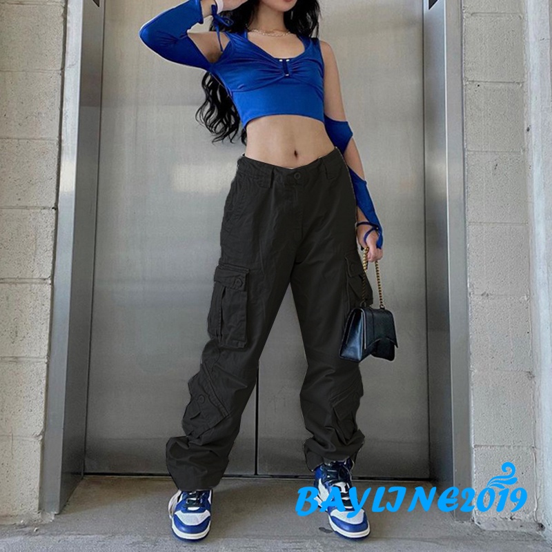 Quần Jean Dài Lưng Cao Phong Cách Đường Phố Cá Tính Cho Nữ