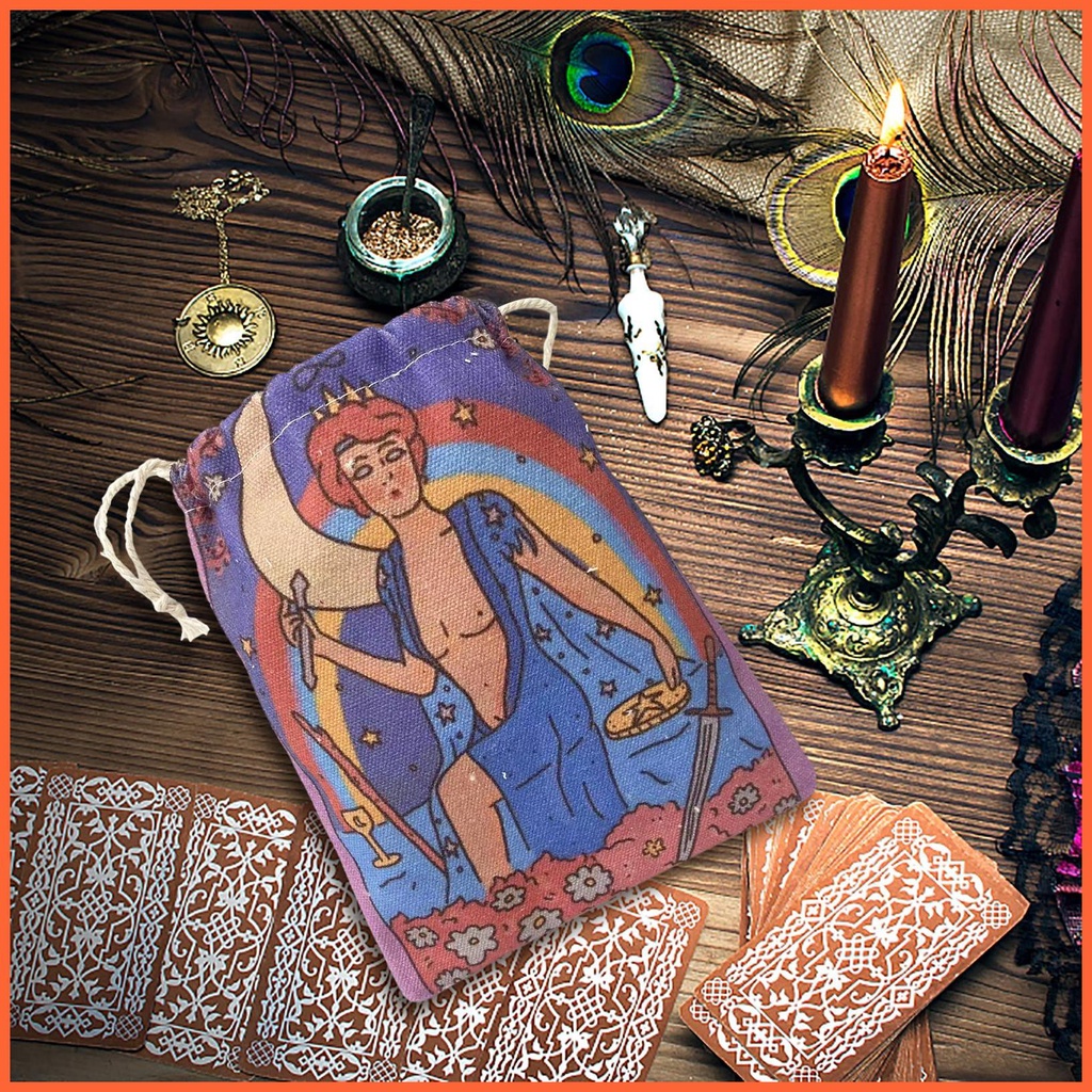 Túi Dây Rút Vải Lanh Cotton Đựng Thẻ Bài Tarot / Bài Tarot Tiện Dụng