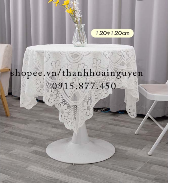 Khăn trải bàn ren hoa vintage cho các loại bàn tròn vuông chữ nhật ( khăn phủ trang trí decor )