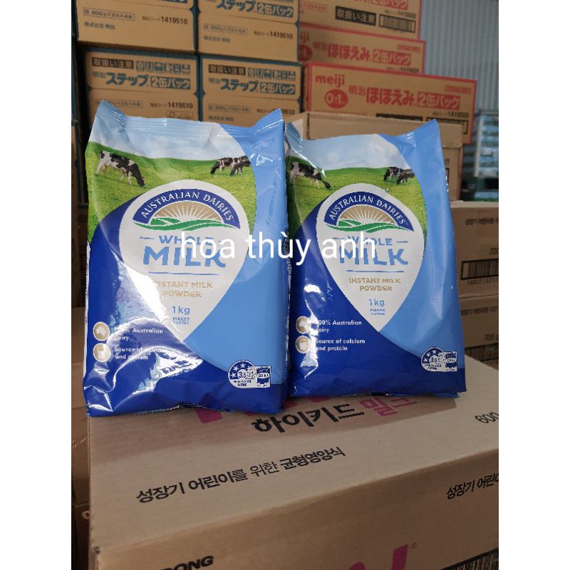 (Date T5/2023) Sữa Whole milk nguyên kem Úc túi 1kg