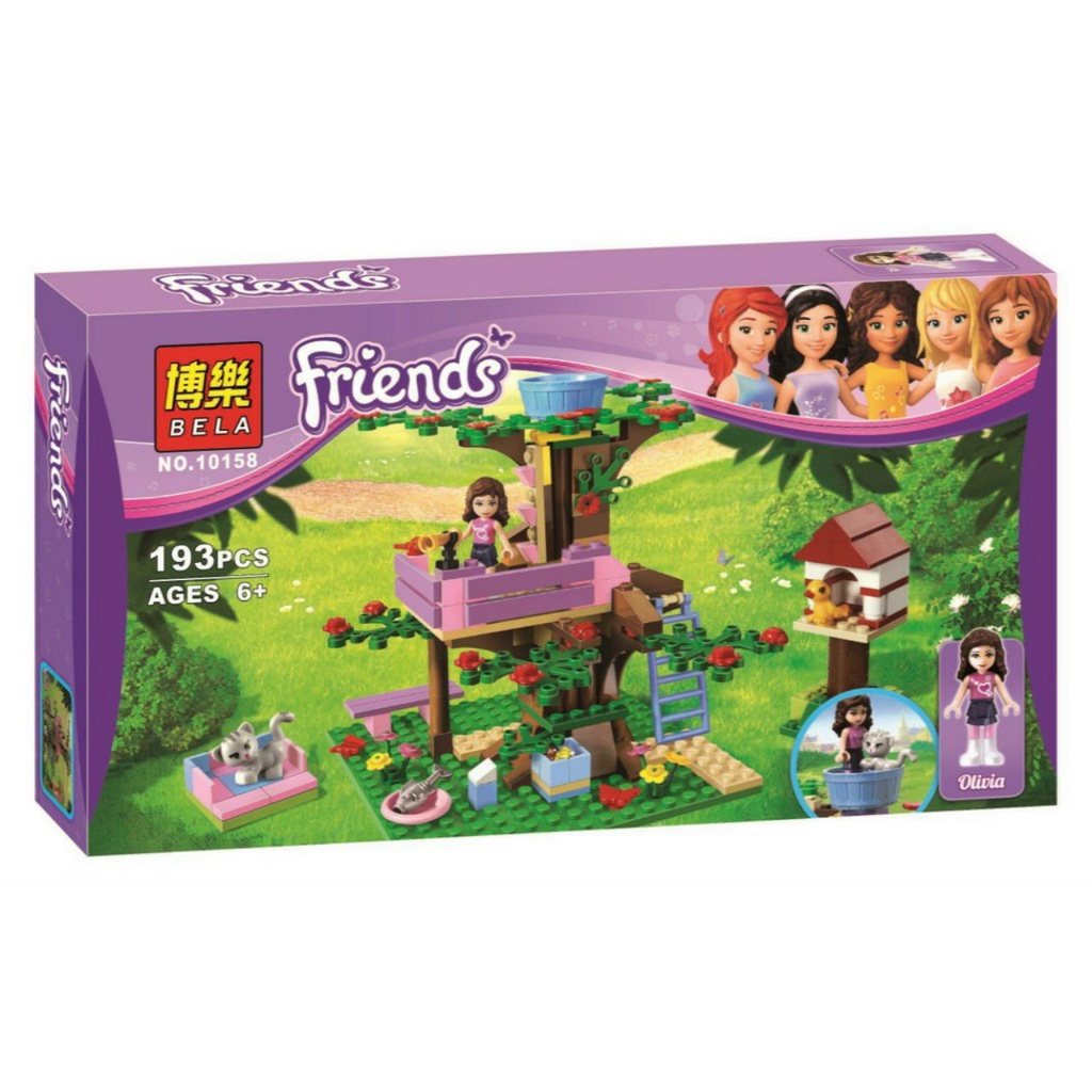 Đồ chơi lego lắp ráp Friend bela 10158 ngôi nhà trên cây 193 khối cho bé gái