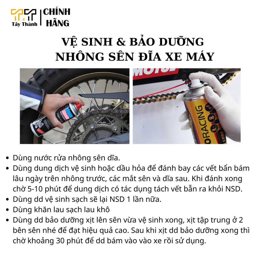 Nhông sên đĩa Exciter 135, hàng nhập khẩu Thái Lan. T&T- Tây Thành chuyên nhông xích xe máy.