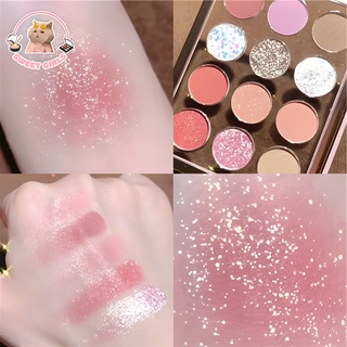 Bảng phấn mắt 12 màu trong suốt bùng nổ, long lanh mịn, ánh nhũ, mờ, bảng phấn mắt đa năng highlight, má hồng, phấn mắt