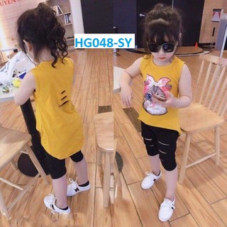 Set 4 bộ bé gái ngẫu nhiên, cotton 100%, đẹp thoáng mát, quần áo trẻ em size 6-22kg