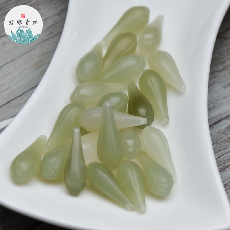Ice Yingge Kẹp Tóc Mặt Dây Chuyền Bằng Đá Hetian Tự Nhiên Hình Cánh Hoa Lan yu diy