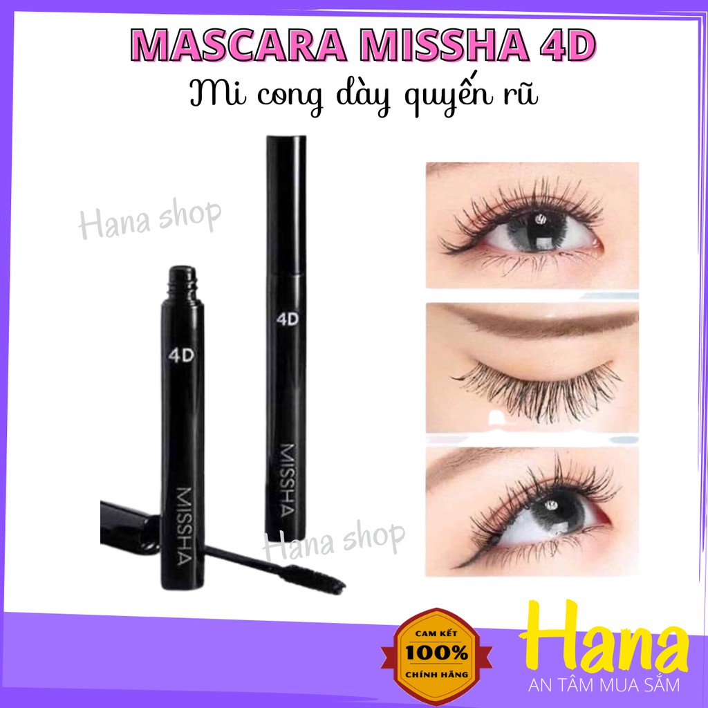 Mascara Missha 4D, Chuốt mi mascara lâu trôi dày dài mi cong quyến rũ | BigBuy360 - bigbuy360.vn