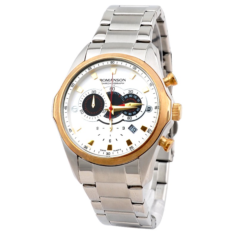 Đồng hồ Romanson Sport Men Watch TM3207HMCWH thể thao nam máy Thụy Sĩ mặt kính chống xước dây thép cao cấp chính hãng