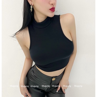 Áo croptop nữ sát nách nữ trơn sát nách cổ lọ thun co giãn form basic Trip Away To