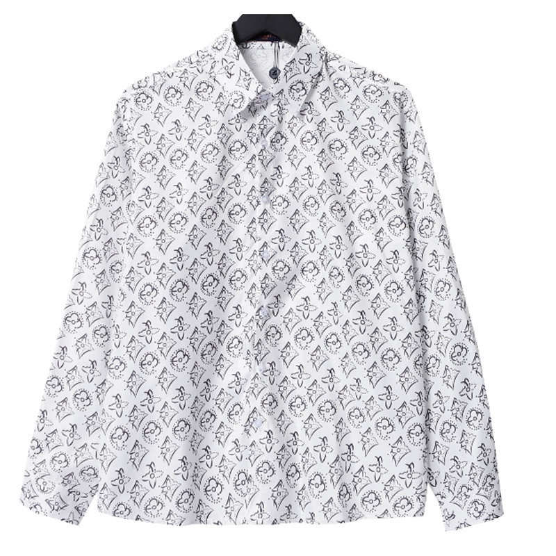 Áo Sơ Mi Tay Dài In Họa Tiết Louis Cổ Điển Dễ Phối Đồ Thời Trang Unisex