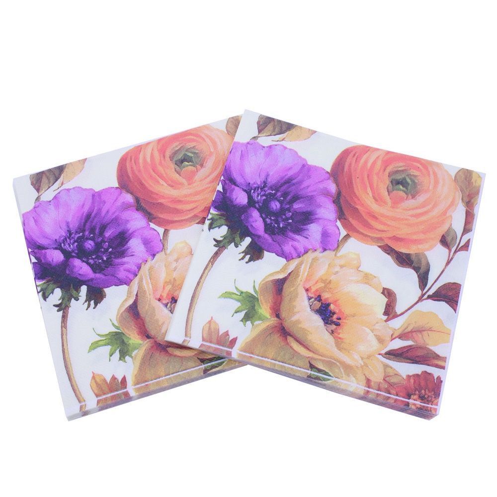 Set 20 Khăn Ăn In Họa Tiết Bướm Nhiều Màu Sắc 26 Kiểu Tùy Chọn