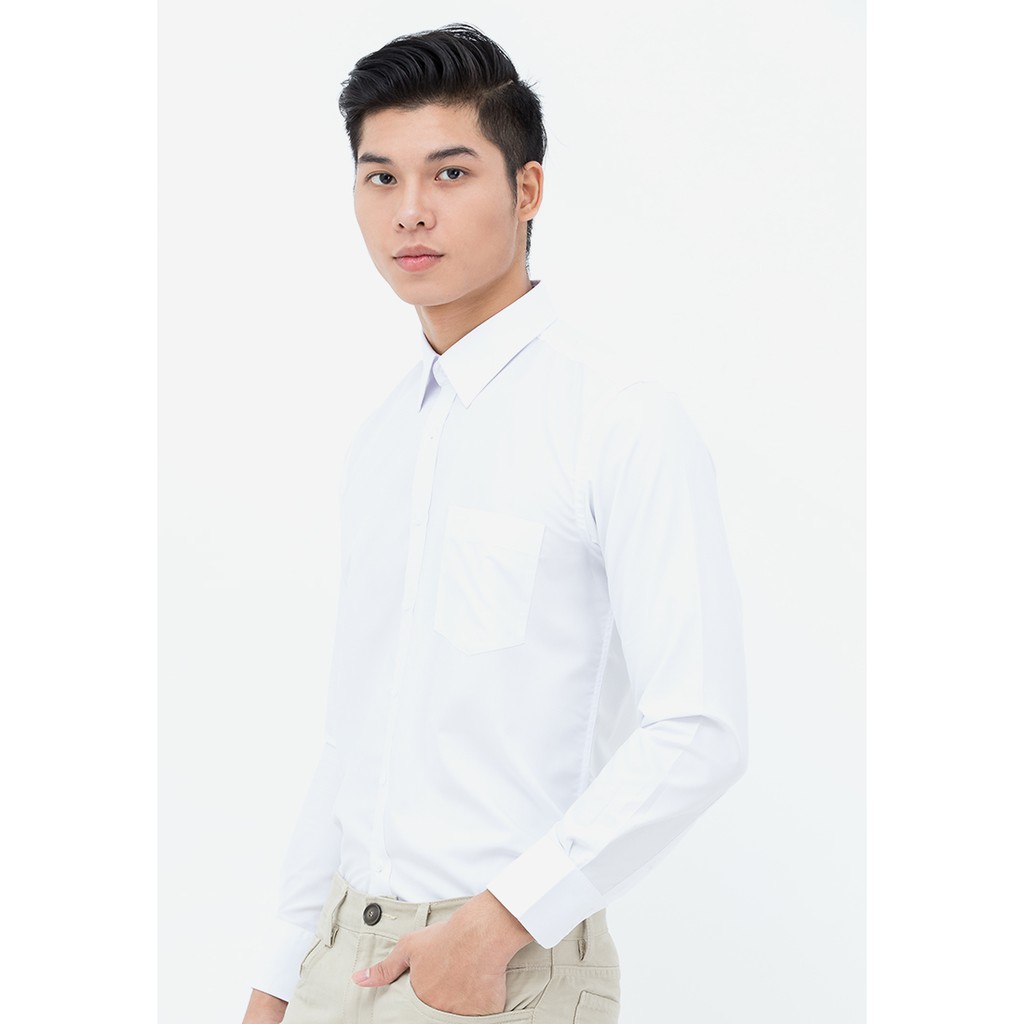 [Mã FAMALLT5 giảm 15% đơn 150K] Áo sơ mi màu dài tay slimfit 345 Vĩnh Tiến CL5047-1 trắng