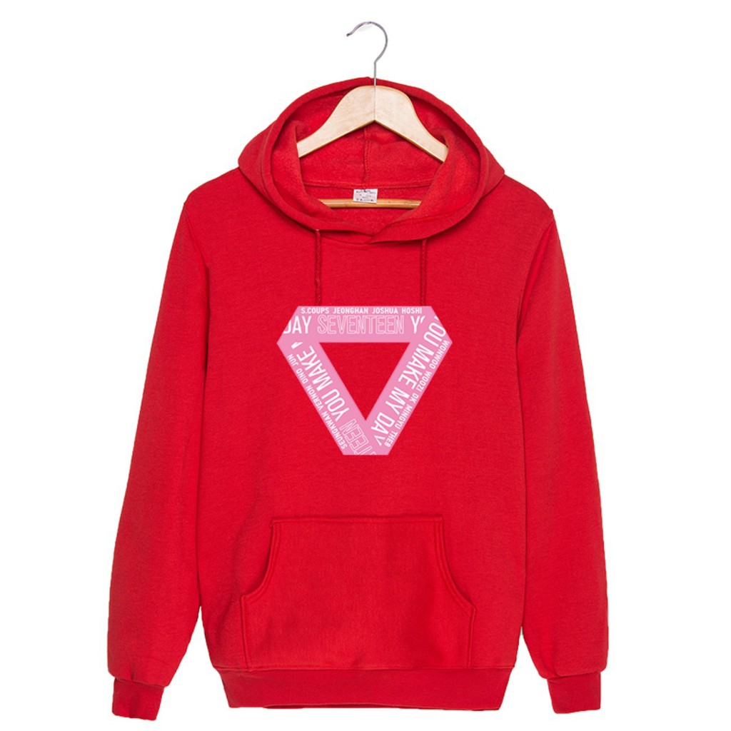 Áo Hoodie Dài Tay In Chữ Seventeen Mini 5th Album You Make My Day