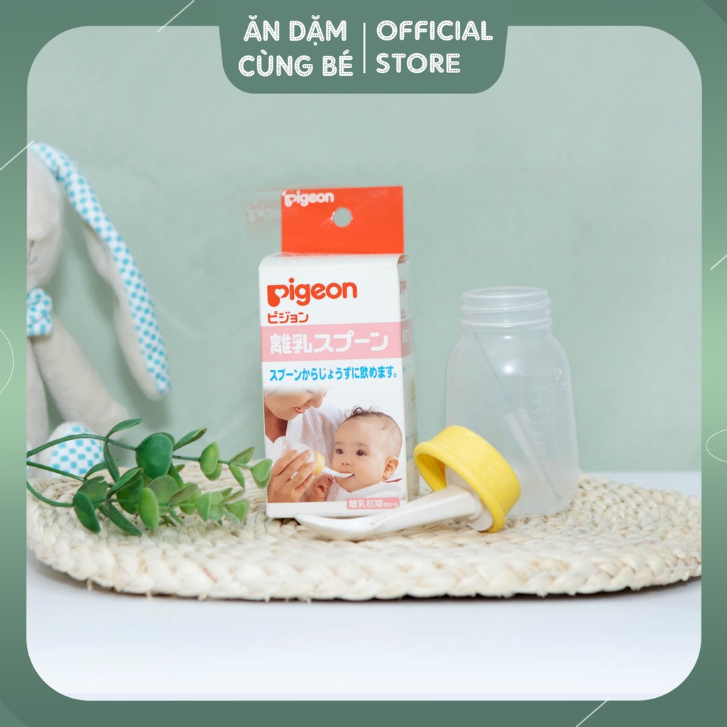 Bình thìa ăn dặm bón cháo đút bột uống sữa PIGEON chính hãng an toàn cao cấp