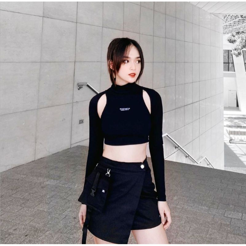 Chân Váy Ngắn Chữ A Túi Hộp Kaki UTILITY WRAP SKIRT - RORA