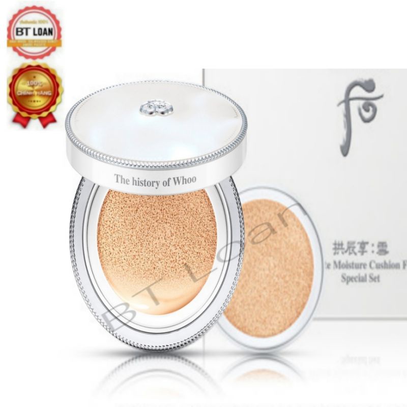 phấn nước Cushion che khuyết điểm siêu mịn dưỡng trắng da ngọc.trai Whoo Seol Radiant White Cushion Foundation Special