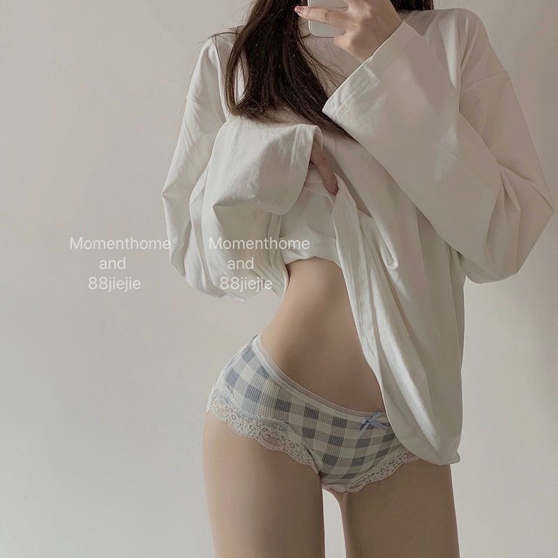 Quần lót cotton phối viền ren quyến rũ cho nữ