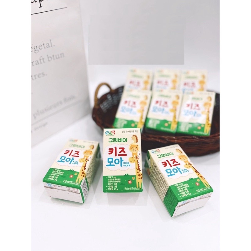 Sữa tươi Hikid Greenbia Kidmore 150ml cho bé từ 1y+