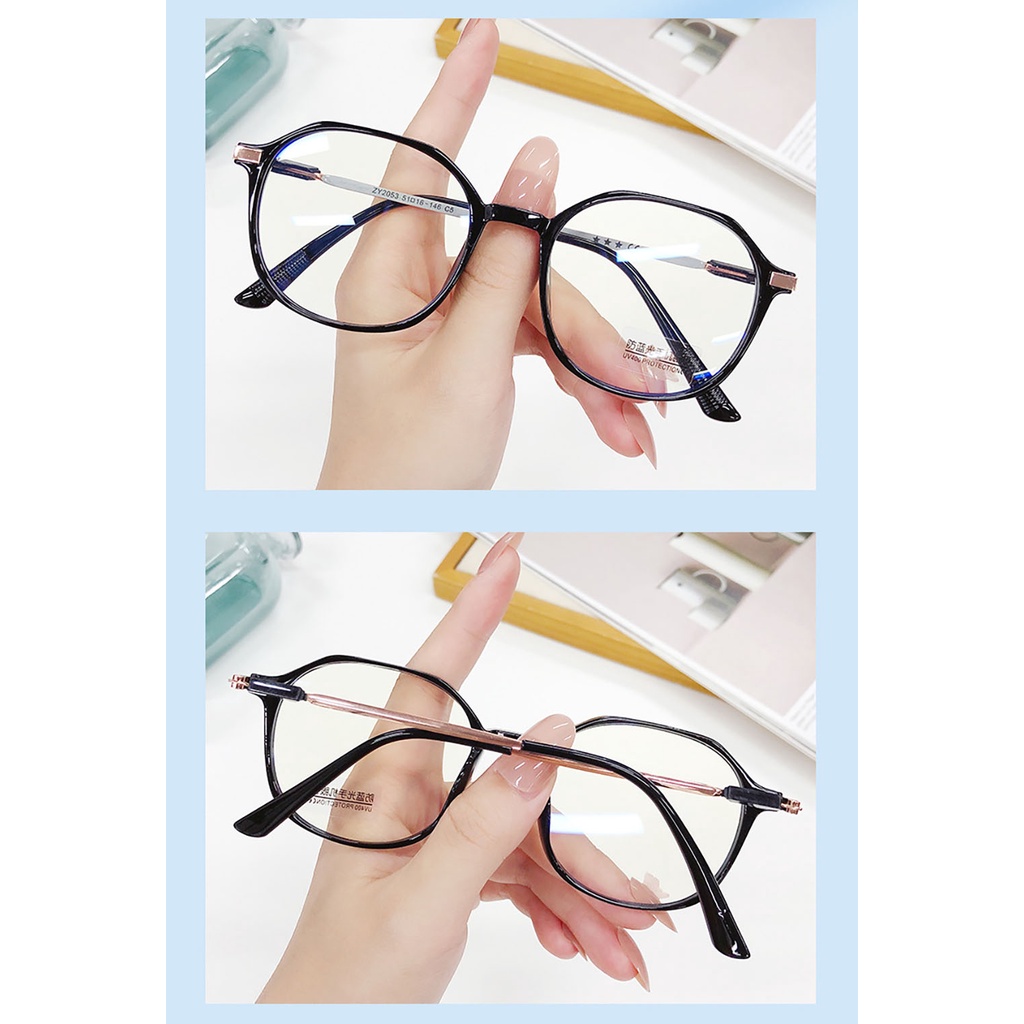 Gọng Kính Cận Đa Giác Cá Tính viền nhựa càng kim loại thời trang LANI 2053 - Lắp mắt cận có độ theo yêu cầu