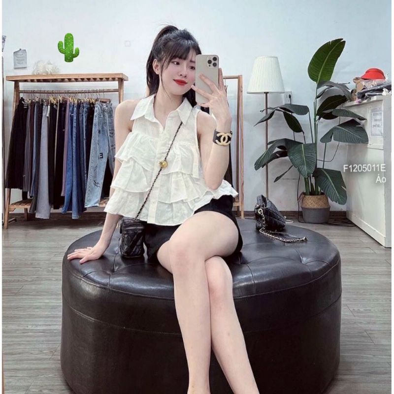 🅰️ Áo sơ mi bèo 3 tầng Active, form sát nách siêu xinh, vừa năng động lại dịu dàng nữ tính, chất kate, size<52kg
