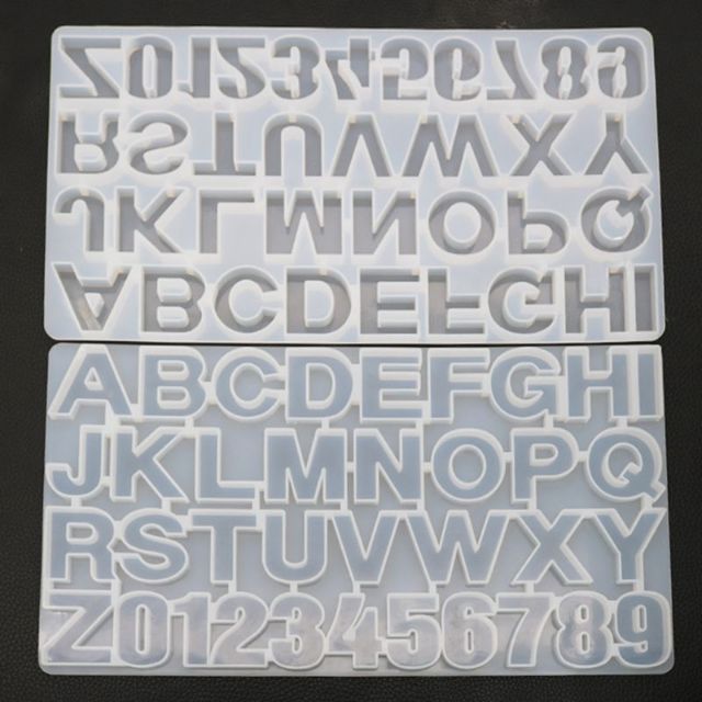 Khuôn silicone tự làm chữ cái và chữ số.