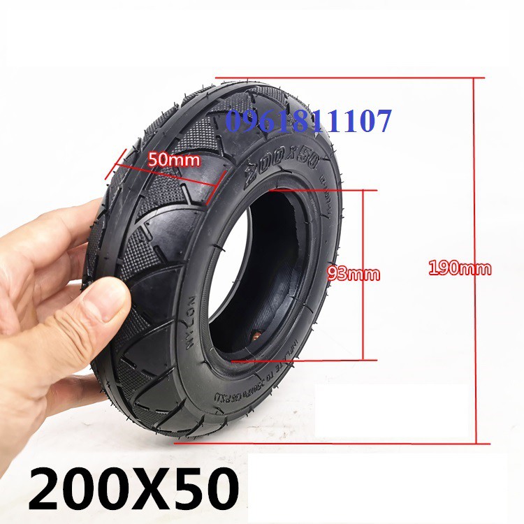 Combo vỏ và ruột xe escooter bánh 8 inch, săm và lốp bánh 8 inch, săm lốp 200x50, vò ruột bánh 8 inch