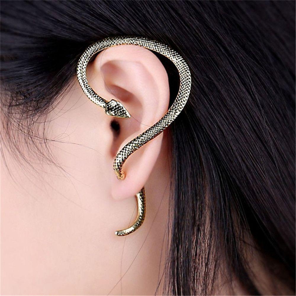 NIUYOU Bông Tai Mạ Kim Loại Hình Rắn Phong Cách Hip Hop Cổ Điển