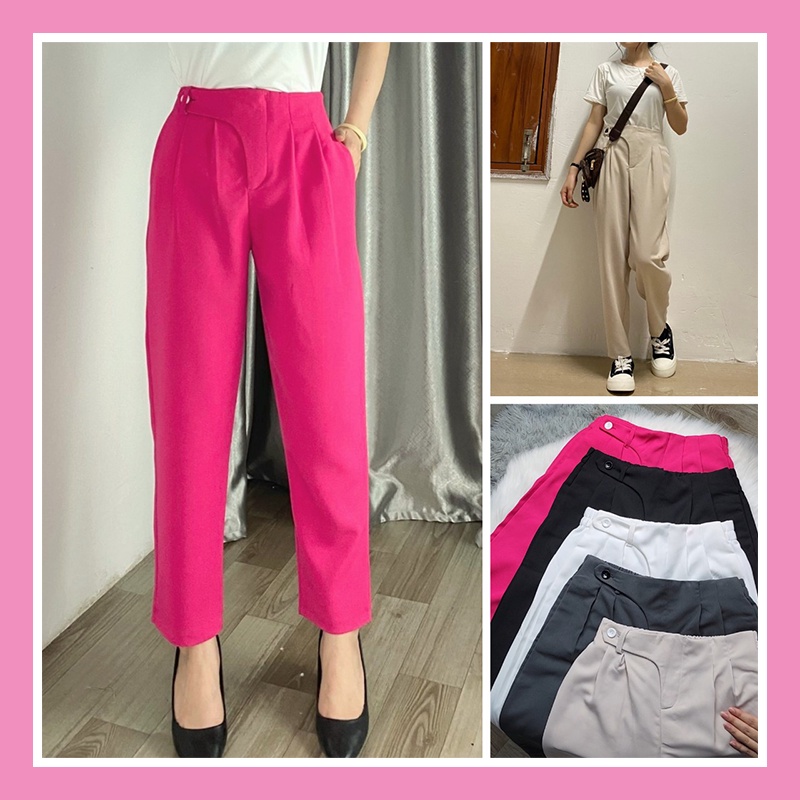 Quần tây baggy công sở nữ lưng chun cạp cao có BIGSIZE dáng quần âu ống đứng mặc đi làm đi học đi chơi QD22